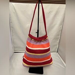 The Sak Colorful Striped Knit Shoulder Bag